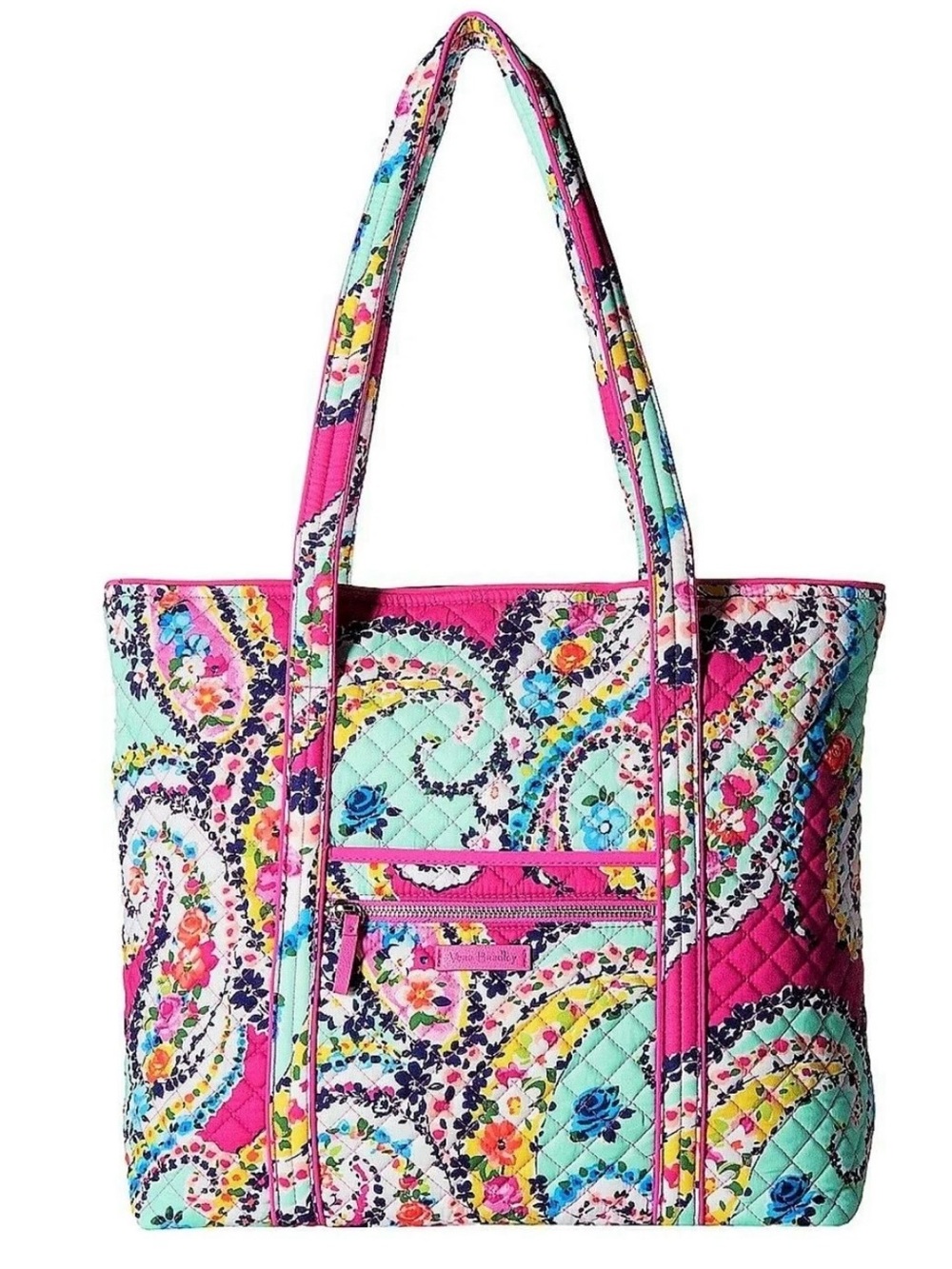 Vera Bradley Quilted Tote Bag - Pink Floral Paisley